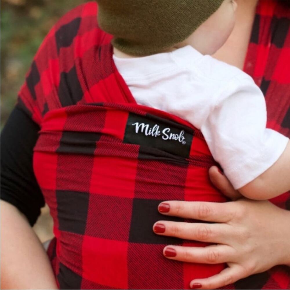 Milk Snob Red Black Buffalo Plaid Wrap Carrier